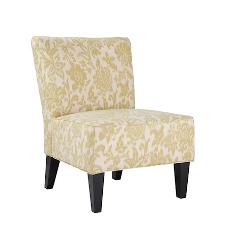 Lemongrass Floral Print Armless Accent Chair